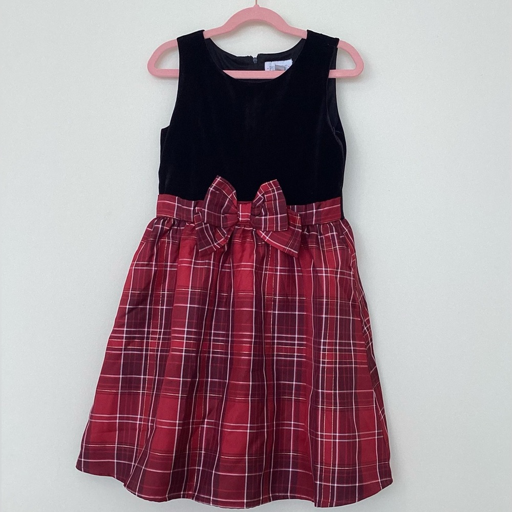 Black velvet + red and gold plaid (BNWT)